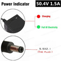 50.4V 1.5A Lithium Battery Charger for 12Series 44.4V Li-Ion Battery Pack Electr
