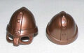 13046, 2x Helm, Brillenhelm (mit Nasenschutz), bronze
