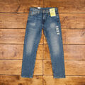 Brandneu mit Etikett Levis 502 Jeans 30 x 30 Deadstock Medium gewaschen konisch blau rot Tab Denim