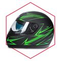 Integralhelm Schwarz-Grün Matt Helm Motorradhelm Klapphelm S M L XL XXL