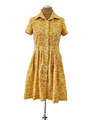 Fantastisches Kleid fit&flare geknöpft Orangen Muster retro Look Gr.38-40