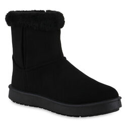 Damen  Warm Gefütterte Winter Boots Stiefeletten Kunstfell Schuhe 839989 Mode