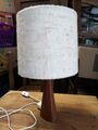 Tischlampe Lampe Teakholz Dänisch 60er mit Stoffschirm