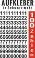 Klebezahlen 100 stück in Schwarz Matt, Zahlenaufkleber, Sticker, Ziffern, Nummer