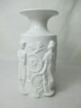 Königlich Tettau Art Deco Porzellan Vase mit Frauenfries weiss 