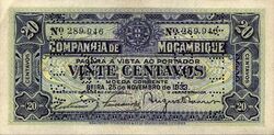 Mozambique P.R29 20 Centavos 1933 (1) UNC