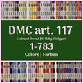DMC Stickgarn Farben 1-783 | 8m 6-fädig Mouline Sticktwist für Kreuzstich