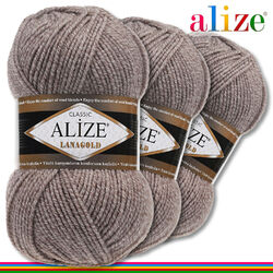 Alize 3 x 100 g Lanagold Wolle Garn zum Häkeln und Stricken Universal 52 Farben