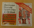 Senioren Romme, Kartenspiel, 2x 55 Blatt, Canasta, extra große Zahlen u. Buchsta