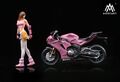 Figure-Set DUCATI & Girl  - pink - More Art 1:64