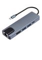 5 in 1 USB Typ C Hub Adapter mit 4K HDMI USB 3.0 2.0 RJ45 PD Anschlüsse