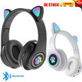 Bluetooth Kopfhörer 5.0 On Ear Katze Ohr Kabellos Stereo Wireless Headset HiFi