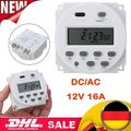 DIGITALE LCD ZEITSCHALTUHR DC/AC 12V,16A TIMER PROGRAMMIERBAR SCHALTER ZEIT-GUT~