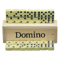 Dominospiel 28 Dominosteine in Holzbox Domino Spiel Домино Dominoes