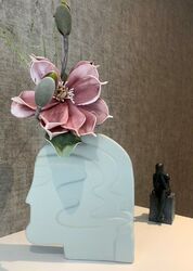  Vase Abstrakte Menschliches Gesicht Keramik Vase Kunst Tisch Blume  Moderne 