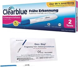 2 x Clearblue Schwangerschaftstest Frühtest inkl. 5 Markentests im Vorteilspack