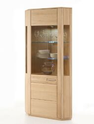 Eckvitrine Eiche bianco teilmassiv 69x209x69 cm Vitrine Glasvitrine Senta 6