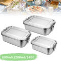800-1400ml Brotdose brotdosen set Edelstahl Lunchbox BPA frei mit Fächern