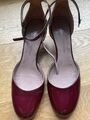 enrico antinori Lack Pumps Schuhe Rot 37 Riemenschuhe Vintage Tanzschuhe