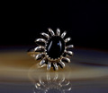 Ring Silber 925 Onyx 17,2 mm - geflochten schwarz & elegant 