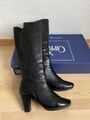 CAPRICE Damen Stiefel Gr. 40,5 (7) mit Absatz schwarz Glattleder einmal getragen