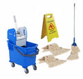 25L ERGO KENTUCKY MOP EIMER SET - KOMPLETTER WISCHMOPP - 2 ZUSÄTZLICHE MINEN & SCHILD 