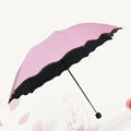  8 Ribs Sonnenschutzschirm Regenschirm Mit Lotusblatt-Krempe Vinyl