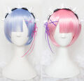 Re Zero kara Hajimeru Isekai Seikatsu Rem Ram Cosplay Perücke wig kurz Deko Deco