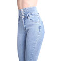 Damen Skinny Jeans Taillenhose High Waist Stretch Slim Fit Hoher Bund Röhrenhose