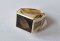 Herren Gold Ring 585 14K Vintage, ca.1980, Größe 60 mit Rauchtopas