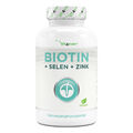 Biotin 10.000 mcg  Selen Zink 365 Tabletten - Hochdosiert - Haut Haare Nägel (V)