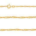 Juwelier Singapur Collier Kette Stärke 1,25 mm Echt Gold 585 Gelbgold 14 Kt Neu