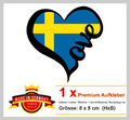 Auto Aufkleber I Love Schweden Sverige Herz Fahne Flagge Biker Sticker Souvenier