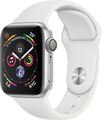 Apple Watch Series 4 40 mm Aluminiumgehäuse silber am Sportarmband weiß [Wi-Fi]