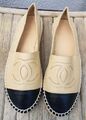 Chanel damen Espadrilles gr.42 beige-schwarz fast Neu