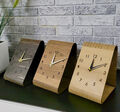 Elegante Tischuhr aus Holz | Stummes Uhrwerk | Neuheit | Geschenkidee | Holzuhr