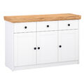 Kommode mit Schubladen Weiß Holz Sideboard Anrichte Schrank Landhaus Homestyle4u