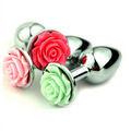 Plug butt metal strainless alloy Anal Crystal Jewelry Beads forma rosa tapon S