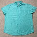 Wrangler Shirt Herren XXL 2XL aquagrün kurzärmelig Chambray Oxford USA