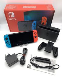 Nintendo Switch Konsole V2 | Neon Rot/Blau | inkl. OVP, Docking-Station, etc.