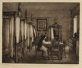 Max Neuböck, Nonne im Dormitorium, frühe Radierung, signiert