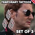 UK Crowley - gutes Damen-Schlangensymbol Dämon temporäres Tattoo Cosplay 3er-set