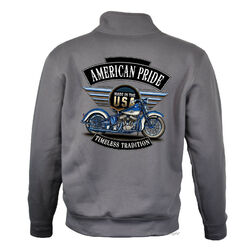 Jacke Zip Biker Sweatjacke Motorrad american Flathead Harley-Motiv USA *4254X 