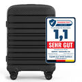 Handgepäck Reisekoffer Hartschale-koffer Koffer mit Rollen Trolley Schwarz in M