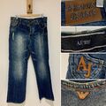 "Armani Vintage Komfort Passform Indigo 009 Distressed gerade Bein Jeans 34"" x 32"