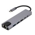 8 in 1/ 6 in 1 USB C Hub Adapter HDMI 4K Micro SD Netzwerk für Mac HDTV Notebook