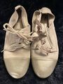 Total schöne Schuhe Schnürer Ballerina Tamaris 38 / 5 Beige Gold