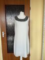 Damen Kleid weiß Gr. S 36 38 VILA festlich mit Decollete-Verziehrung Coctailklei
