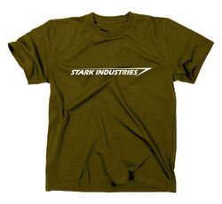 Stark Industries Logo T-Shirt Iron Man Tony Avengers Schriftzug Schrift Firma