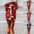 Mode-Leggings für Damen, lässig, Weihnachtsdruck, schlanke, elastische, lange